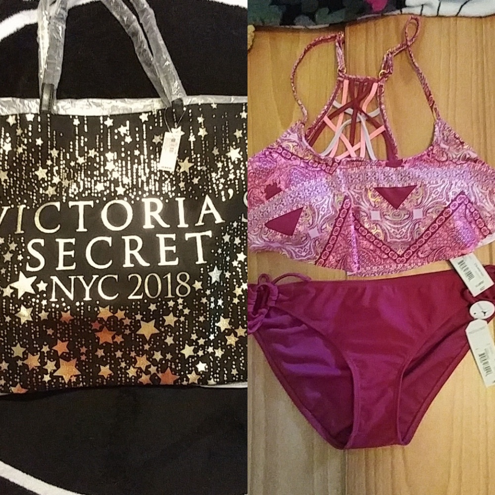 Both are new.. Victoria Secret tote & 2pc swim
